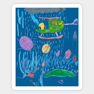Bright Helicopters, Bad Weather - Homeschool Art Class 2021/22 Artist Collab T-Shirt Magnet